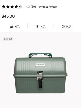 Stanley Green Metal Lunchbox with Dark Green Handle